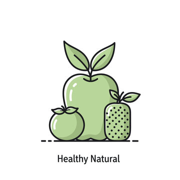 Green fruits icon symbolizing healthy natural organic food diet