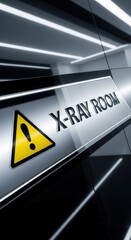 Modern X-Ray Room Signage Depicting Medical Safety Precaution for Healthcare Industry