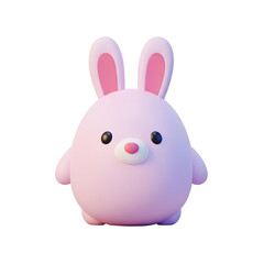 Obraz premium Cute Pastel Bunny 3D Character for Easter Design