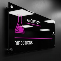Modern Laboratory Signage Providing Clear Directions for Scientific Research and Experimentation