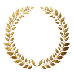 Exquisite Golden Laurel Wreath Ornament Isolated - Elegant Decorative Design Element for High-End Projects