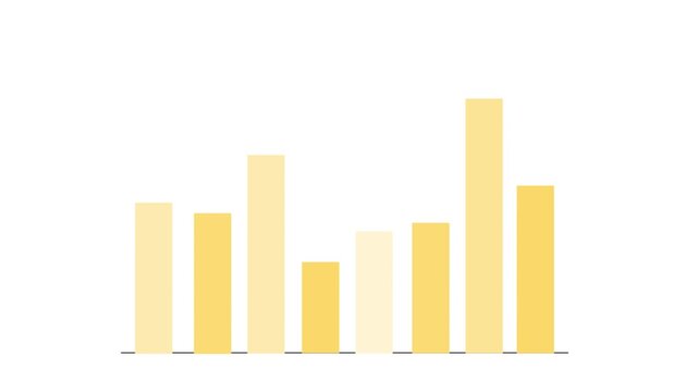Bar Chart Data Visualization with Rising Trends and Declining Segments.