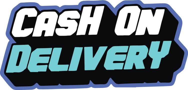 Cash On Delivery Payment Service Shipping Sticker Vector
