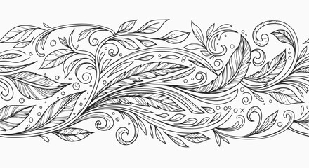 Intricate Black and White Floral Design Pattern.