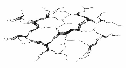 Cracked Surface with Deep Fissures and Lines.