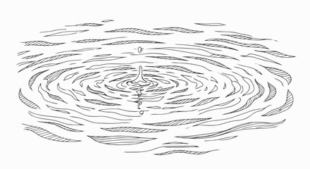 Water Ripples Forming Circle Pattern.