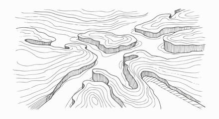 Topographic Map Illustration with Contour Lines.