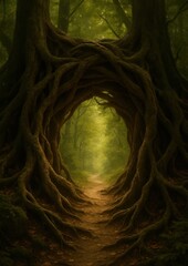 Fototapeta premium Enchanted forest path wallpaper