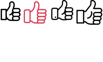 Obraz premium Thumbs up outline icon set with different styles isolated on white background 