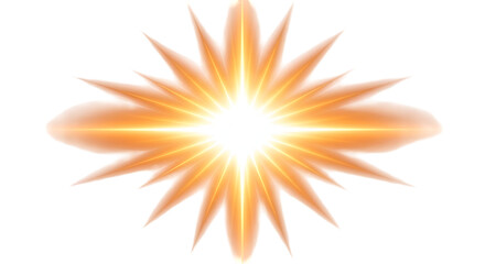 Radiant golden symmetrical starburst on black background