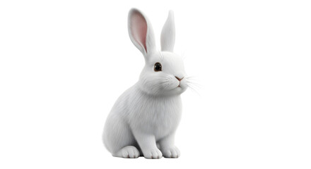 Obraz premium Isolated White Rabbit on Black Background