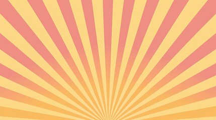 Fototapeta premium abstract retro sunburst background with orange yellow pink rays radial pattern pastel bright graphic design illustration with circle center lines soft gentle energy concept banner poster layout sunris