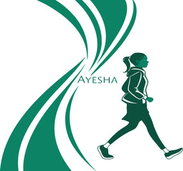 Fototapeta premium abstract--minimalist--name-ayesha---green-and White.eps