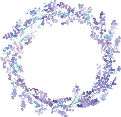 水彩画。水彩タッチのラベンダーベクターイラスト。ラベンダーの春植物背景。Watercolor painting. Watercolor lavender vector illustration. Lavender spring plant background.