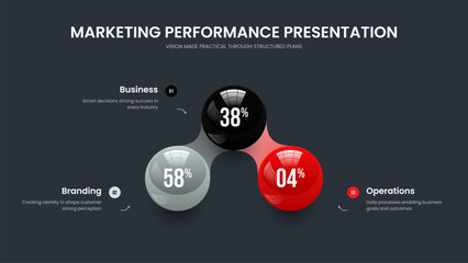 Science Planning 3 Step Graph Frame Template. Service Portfolio Slideshow Design Vector Illustration. Sales Solution Three Option Diagram Slide Layout.