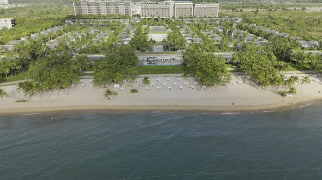 Long Beach (Bai Truong), Phu Quoc Island, An Giang (Kien Giang), Vietnam &ndash; 4K Aerial Drone Footage of Tropical Beaches, Turquoise Water, Sandy Shoreline, Resorts, Coral Reefs, Coastal Forest