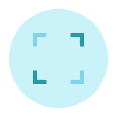 Obraz premium Vector Icon of Minimalist Focus Frame Marker for User Interface symbol_Circle Flat Icon