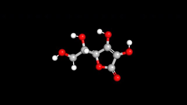 Vitamin C Ascorbic Acid Immune Molecule Chemical Structure Rotating Loop