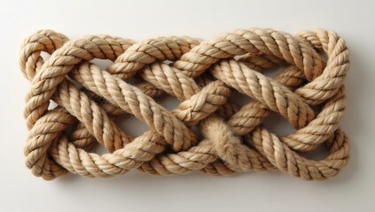 Intricate Nautical Rope Knot Pattern Close Up.