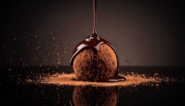 A closeup of healthy hazelnuts in a dark glass and a traditional calabash nutcracker creates a brown isolated dessert scene with chocolate tones and a touch of nutmeg spice