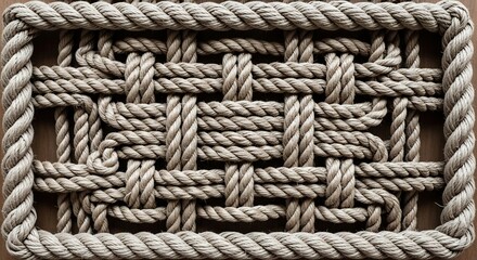 Intricate Woven Rope Pattern Close-Up Texture Background.