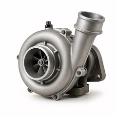 Automobile turbocharger isolated on white background.