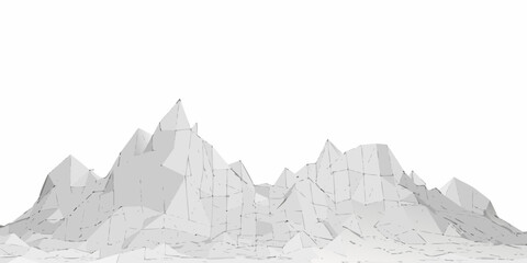 Low poly mountain range illustration with a clean and minimalist aesthetic © PabanBiswas