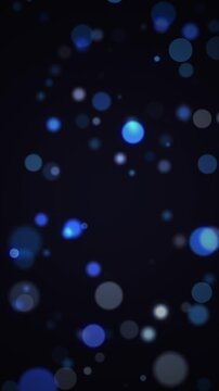Blue bokeh lights abstract background particles effect dark blurry circles overlay