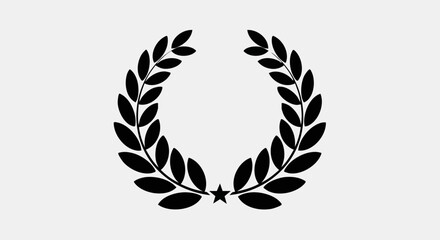 Fototapeta premium Black Laurel Wreath Symbol of Victory and Achievement.