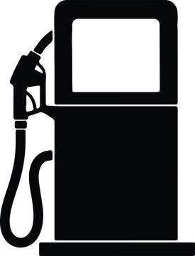 silhouette gas pump station fuel dispenser with nozzle icon vector design