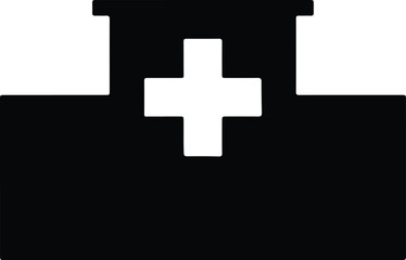 Obraz premium silhouette hospital building icon for medical and healthcare services vector design