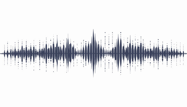Sound Wave Pattern Illustration on a Clean White Background from a Straight-On Viewpoint