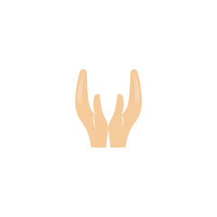 Obraz premium Vector illustration of two hands cupped together in a prayer or giving gesture, isolated on white background. Symbol of care, hope, and charity.