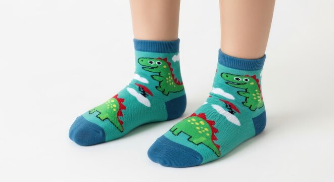 Cute Dinosaur Socks for Kids - Fun and Colorful.
