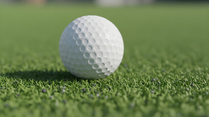 Obraz premium Golf Ball on Green Grass Course.