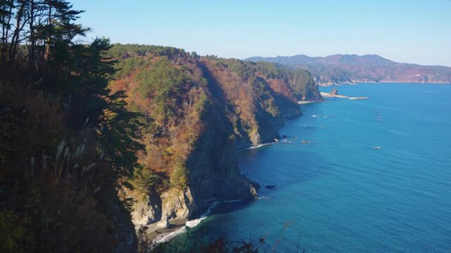 Unosu Dangai, Coastal Towering Sea Cliffs of Iwate Prefecture Japan
