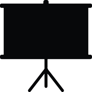 silhouette presentation projector screen with tripod stand icon vector design