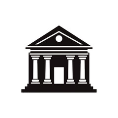 Classic Greek Temple Icon Illustration Design.