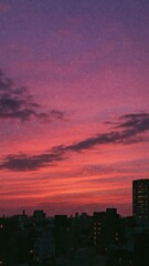 Vibrant urban sunset skyline mobile wallpaper