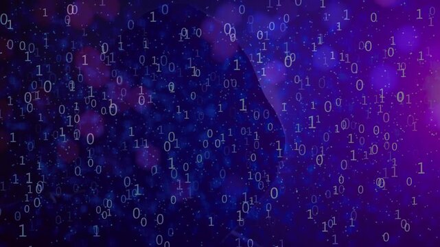Digital Code falling and Computer Hacker attack cyber security. Hacker wallpaper