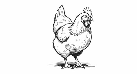 Fototapeta premium Illustration of a chicken standing proudly.