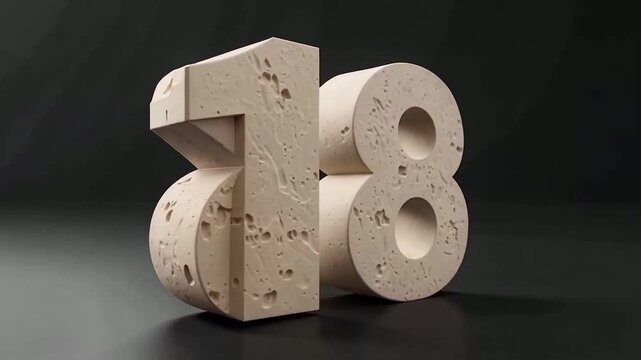 Three Dimensional Wooden Numerals Eighteen And Eight On Dark Surface.