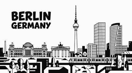 berlin germany europe capital city skyline landmark architecture urban travel tourism historic culture downtown modern landscape © samira