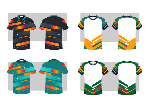 Professional Men's Shirt Mockup with Vibrant Abstract Pattern - Customizable Clothing Vector