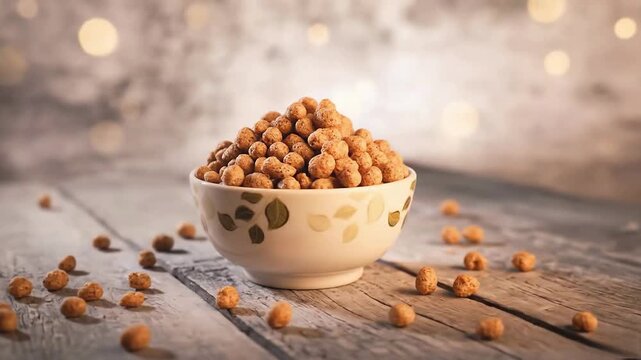 pile of textured Soya Chunks or Meal Maker in bowl