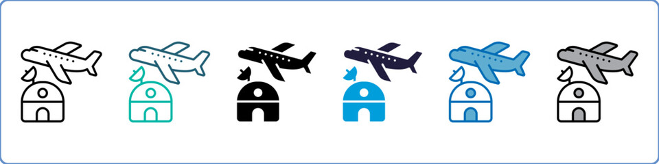 Airport Single Icon Set Multistyle