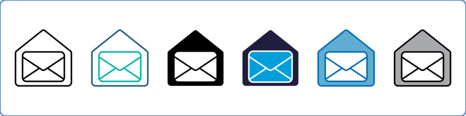 Post Office Single Icon Set Multistyle
