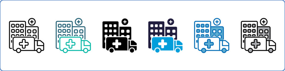 Hospital Single Icon Set Multistyle