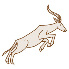 jumping antelope line art illustration © Dre