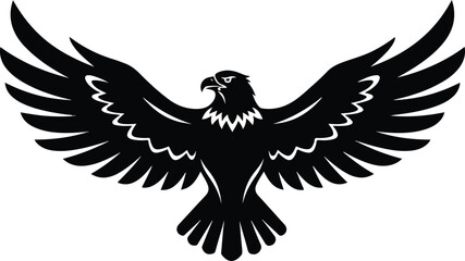 Fototapeta premium Striking Silhouette of an Eagle in Flight with Wings Spread Wide